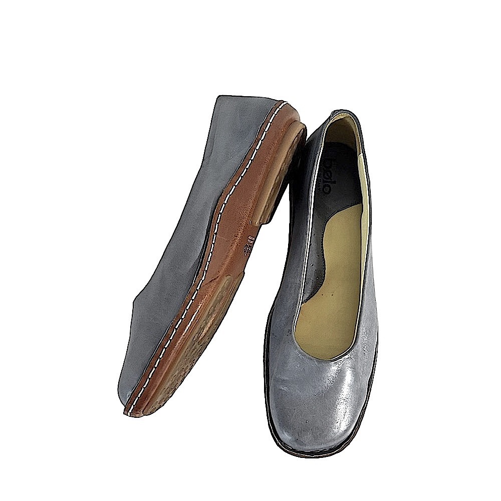 Bolo Made In Italy Handcrafted Leather Flats Shoes Colour Blue Euro 39